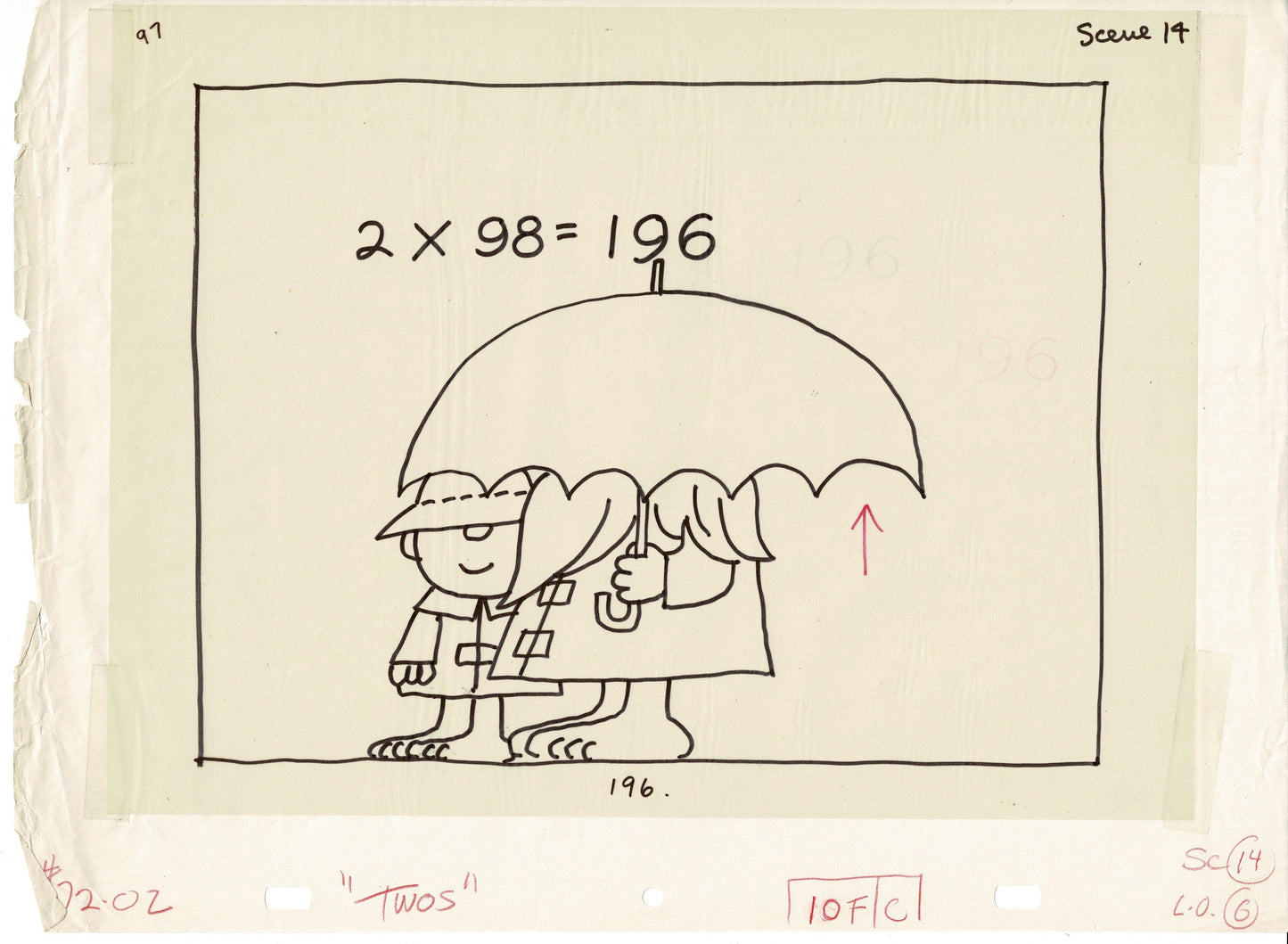 Schoolhouse Rock ABC Original Production Animation Cel Layout Drawing Elementary My Dear 1973 6