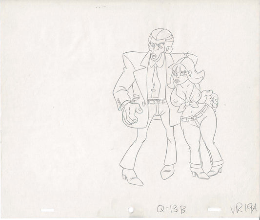 Hey Good Lookin Cartoon Production Animation Cel Drawing from Ralph Bakshi 1973-82 A-vr19