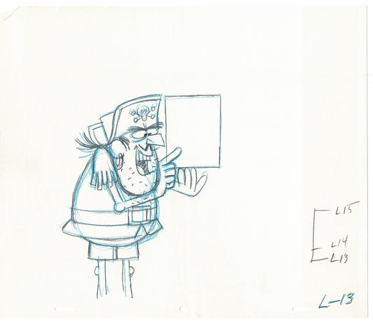 Captain Crunch JAY WARD Commercial Key Animation Cel Drawing of Pirate Jean LaFoote from the Rocky Bullwinkle Studio 008