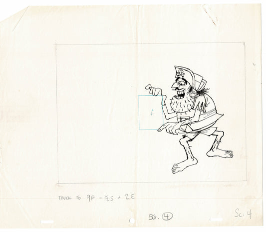 Captain Crunch JAY WARD Commercial Animation Cel Layout Drawing of Pirate Jean LaFoote from the Rocky Bullwinkle Studio 018