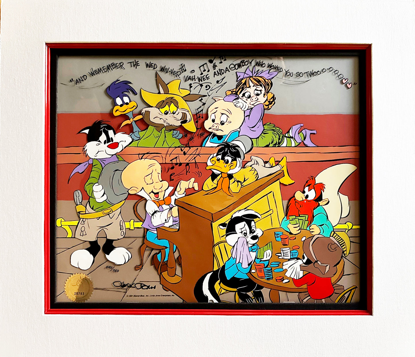 Chuck Jones SIGNED Wed Wiv-ver Vah-Wee Limited Edition Cel of 750 Looney Tunes Warner Brothers 1991 OHC