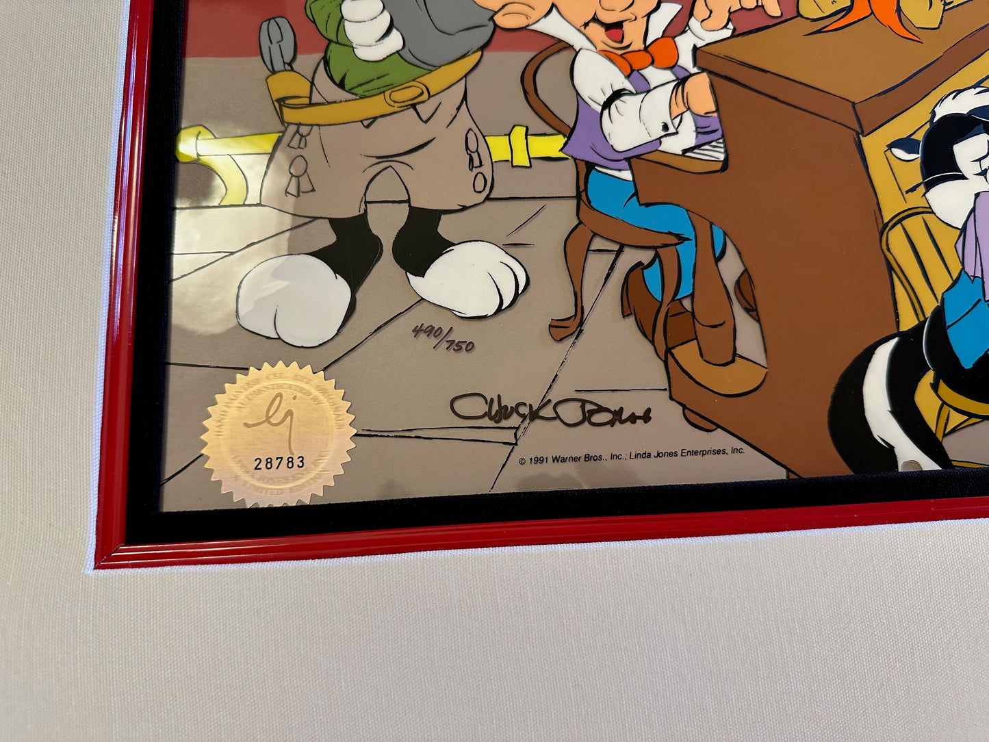 Chuck Jones SIGNED Wed Wiv-ver Vah-Wee Limited Edition Cel of 750 Looney Tunes Warner Brothers 1991 OHC