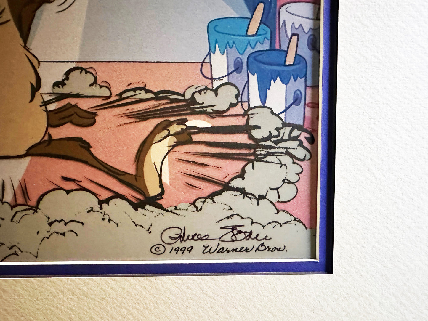 Chuck Jones SIGNED Wile E Coyote Tunnel Vision Limited Edition Cel of 250 Looney Tunes Warner Brothers 1999 OHC