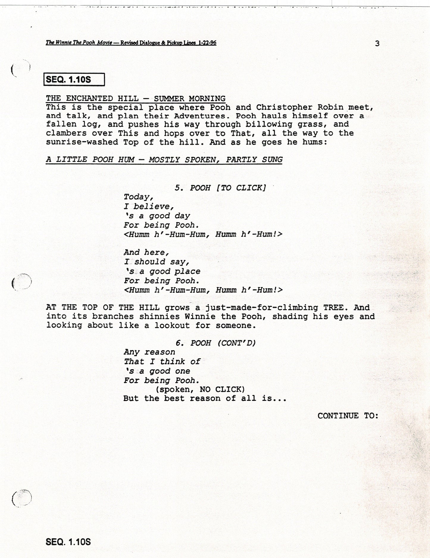Winnie the Pooh Grand Adventure Disney Production Script Copy grp 1997 96f