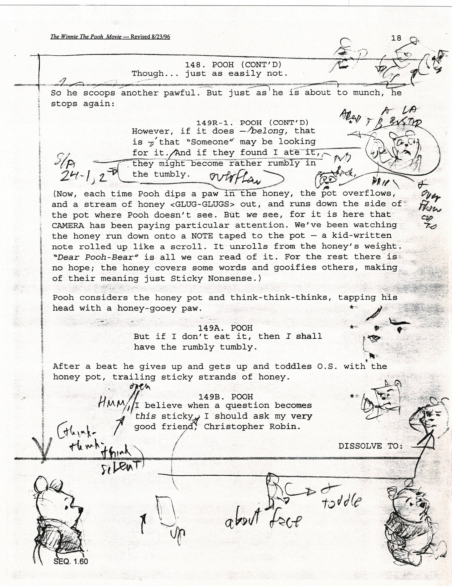 Winnie the Pooh Grand Adventure Disney Production Script Copy grp 1997 96f