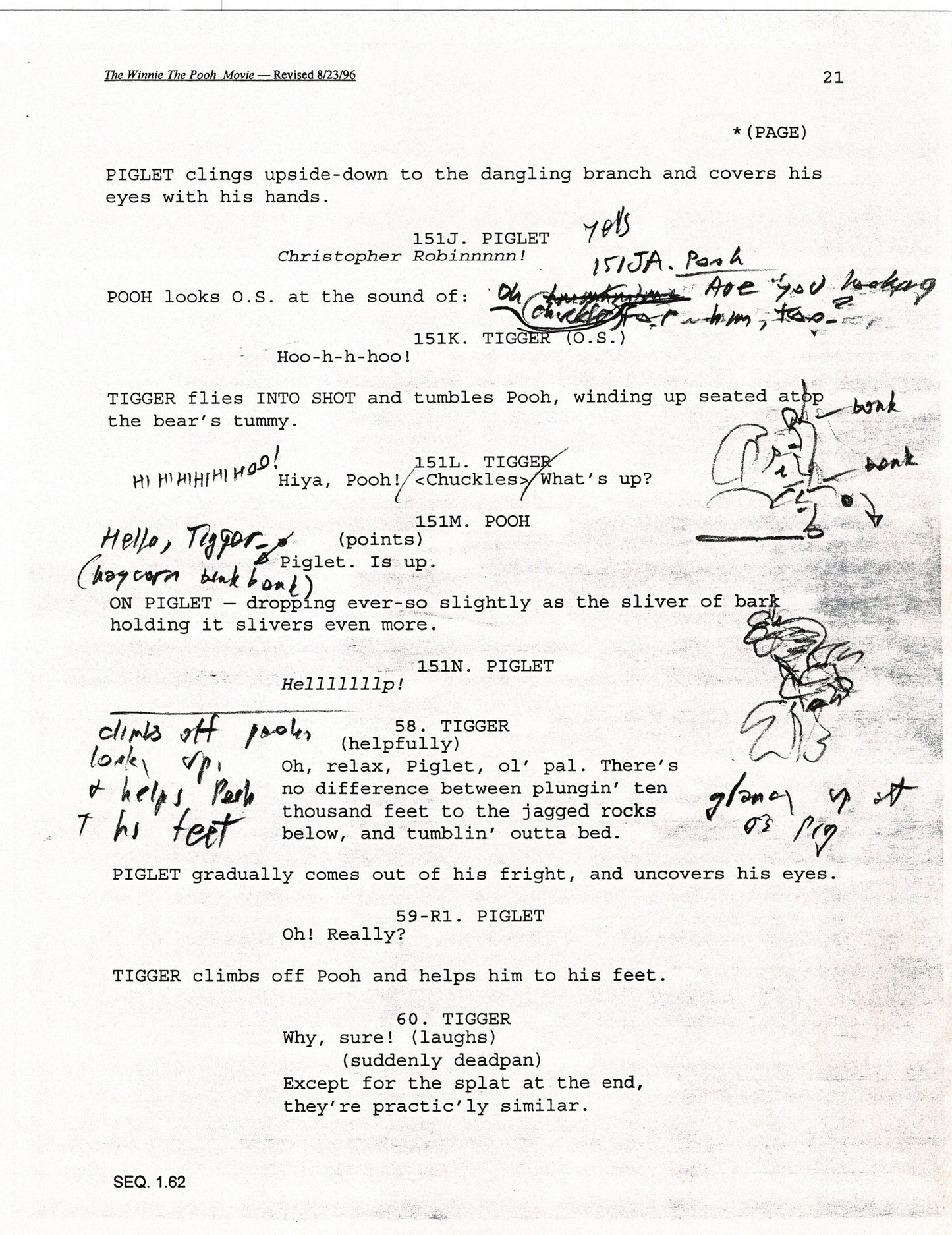 Winnie the Pooh Grand Adventure Disney Production Script Copy grp 1997 96f