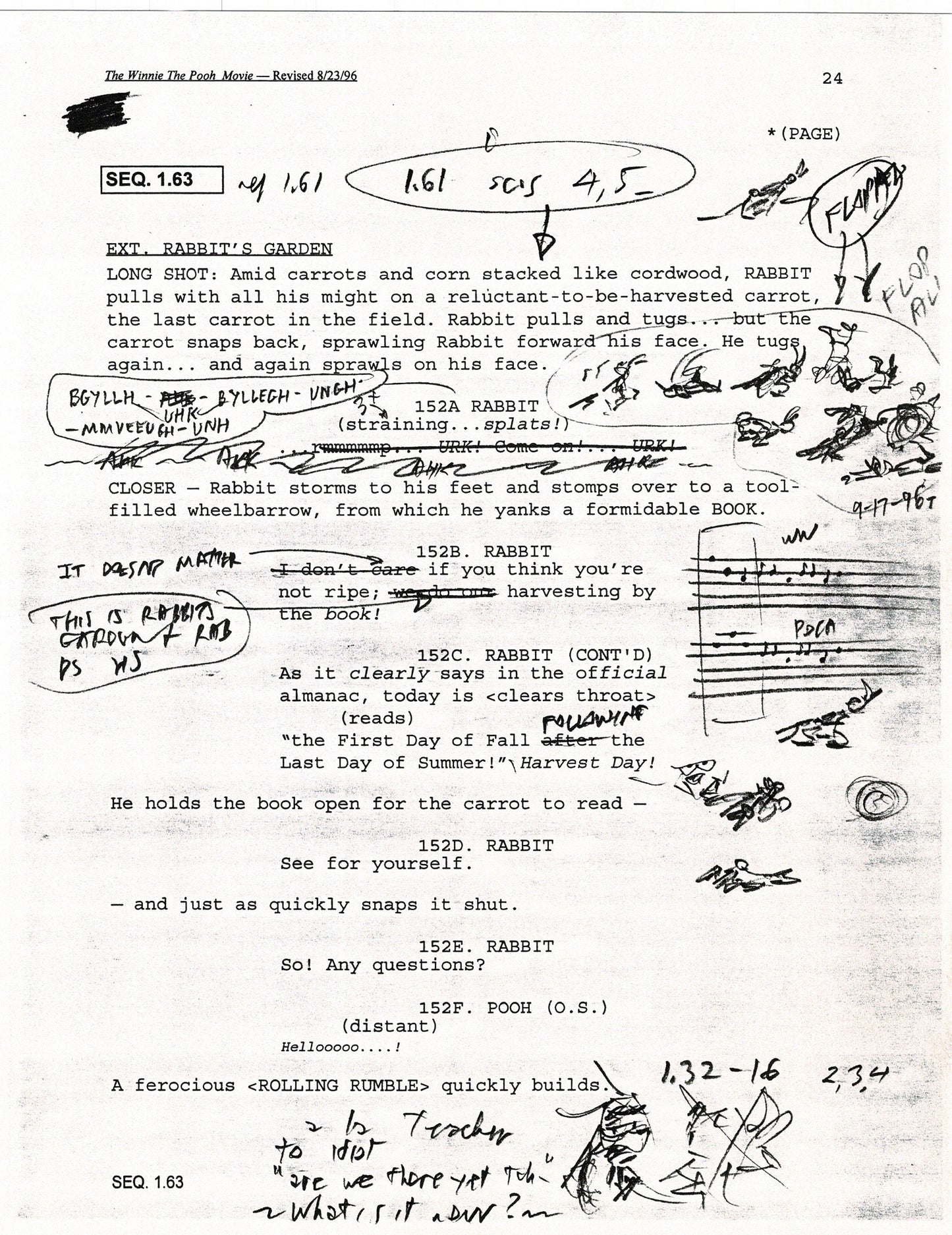 Winnie the Pooh Grand Adventure Disney Production Script Copy grp 1997 96f