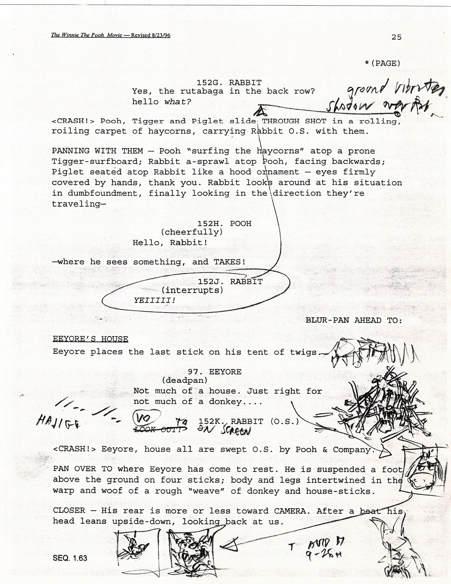 Winnie the Pooh Grand Adventure Disney Production Script Copy grp 1997 96f