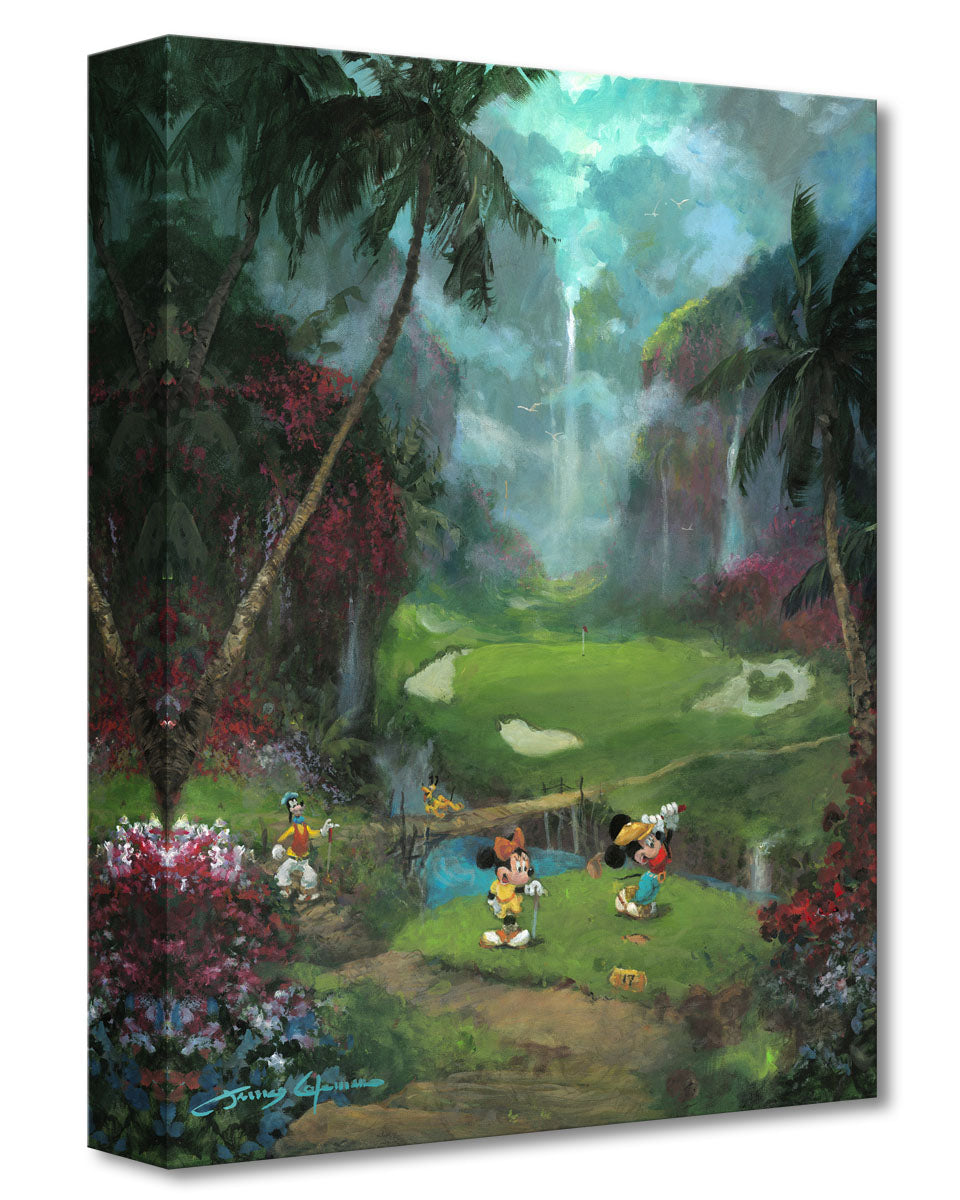 Mickey Mouse and Minnie Mouse Golf Walt Disney Fine Art James Coleman Ltd Ed of 1500 TOC Treasures on Canvas Print "17th Tee in Paradise"