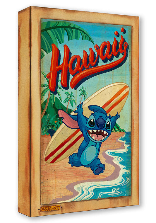 Lilo and Stitch Walt Disney Fine Art Trevor Carlton Ltd Ed of 1500 TOC Treasures on Canvas Print "Surf's Up"