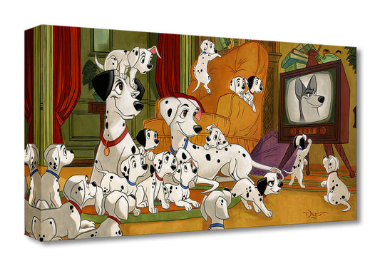 101 Dalmatians Puppies Walt Disney Fine Art Tim Rogerson Limited Edition of 1500 Treasures on Canvas Print TOC "Movie Night"