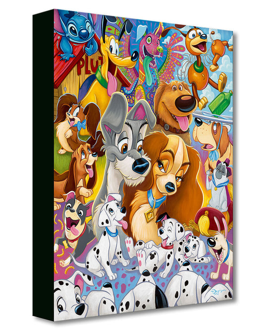 Walt Disney Fine Art Tim Rogerson Limited Edition Treasures on Canvas Print TOC "So Many Disney Dogs"