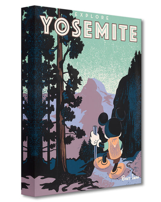 Mickey Mouse Hiking Walt Disney Fine Art Bret Iwan Limited Edition of 1500 TOC Treasures on Canvas Print "Yosemite" National Park