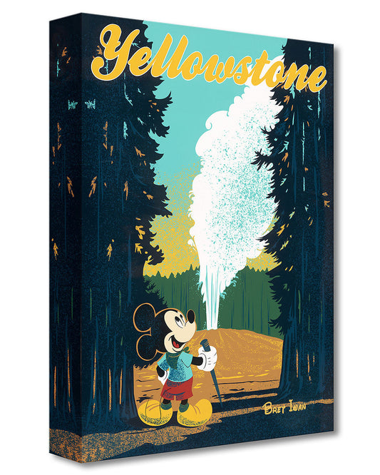 Mickey Mouse Walt Disney Fine Art Bret Iwan Limited Edition of 1500 TOC Treasures on Canvas Print "Yellowstone" National Park