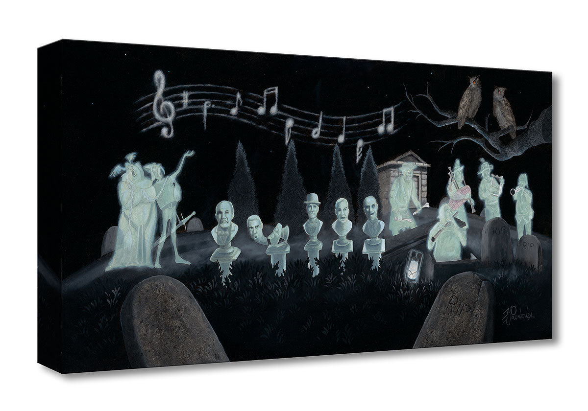 Disneyworld Haunted Mansion Walt Disney Fine Art Michael Provenza Ltd Ed 1500 Treasures on Canvas Print TOC "Graveyard Symphony"