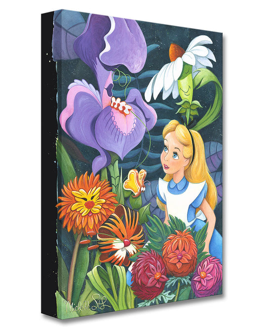Alice in Wonderland Walt Disney Fine Art Michelle St. Laurent Limited Edition Treasures on Canvas Print TOC "A Conversation with Flowers"