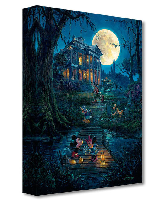 Mickey Mouse Haunted Mansion Walt Disney Fine Art Rodel Gonzalez Limited Ed of 1500 on Canvas "A Haunting Moon Rises" Treasures on Canvas TOC Edition