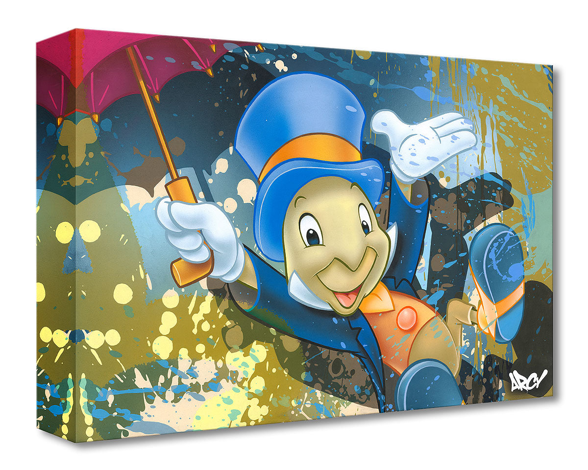 Pinocchio Walt Disney Fine Art by ARCY Limited Edition of 1500 TOC Treasures on Canvas Print "Jiminy Cricket"