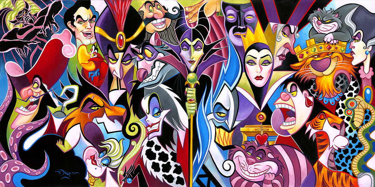 Disney Villains Walt Disney Fine Art Tim Rogerson Signed Limited Edition of 195 on Canvas "All Their Wicked Ways"