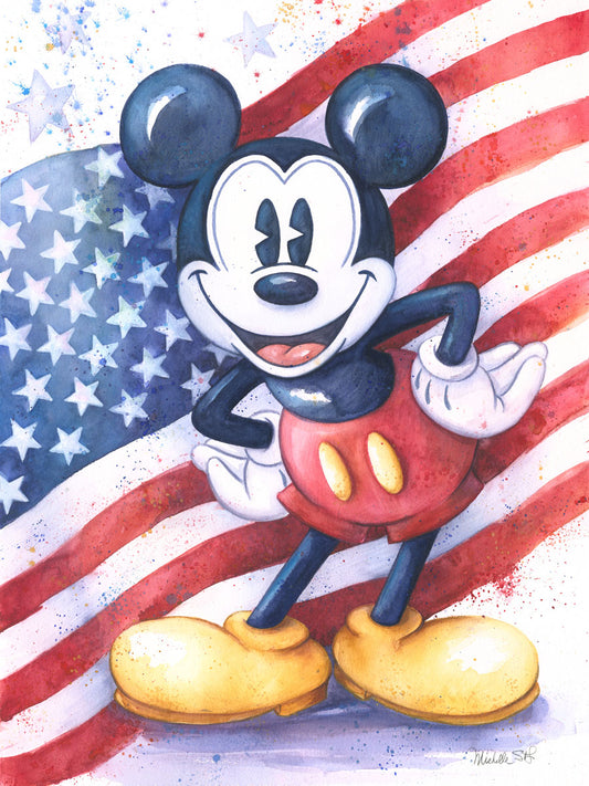 Mickey Mouse Walt Disney Fine Art Michelle St. Laurent Signed Limited Edition of 50 on Canvas "American Mouse"