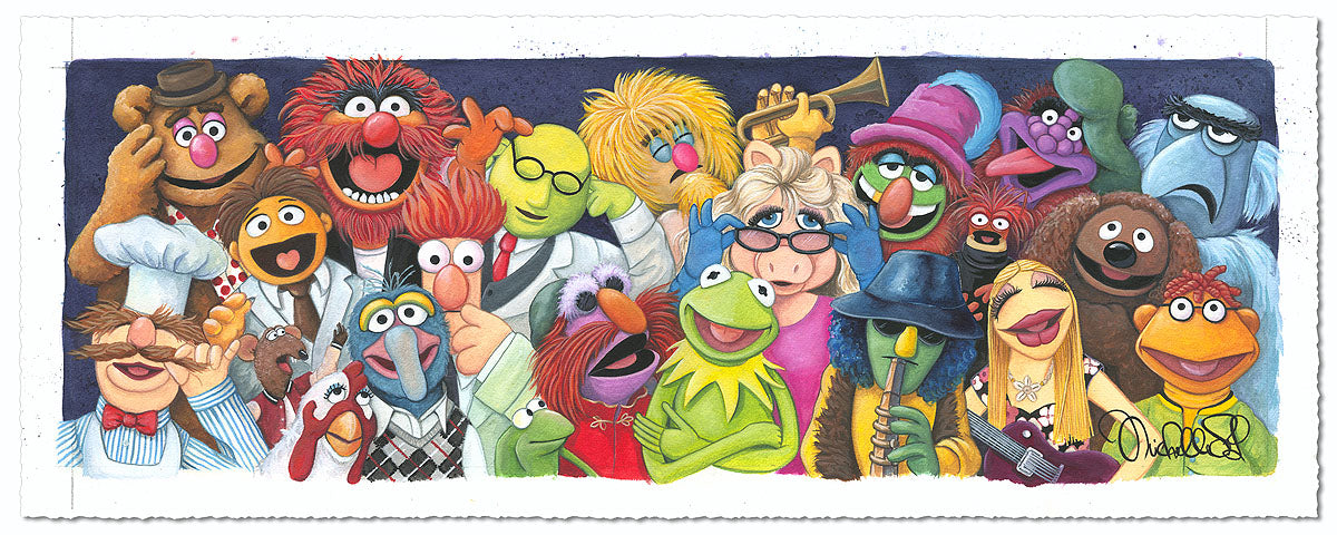 The Muppets Walt Disney Fine Art Michelle St. Laurent Signed Limited Edition of 50 on Fine Art Paper "Back Stage at the Show"