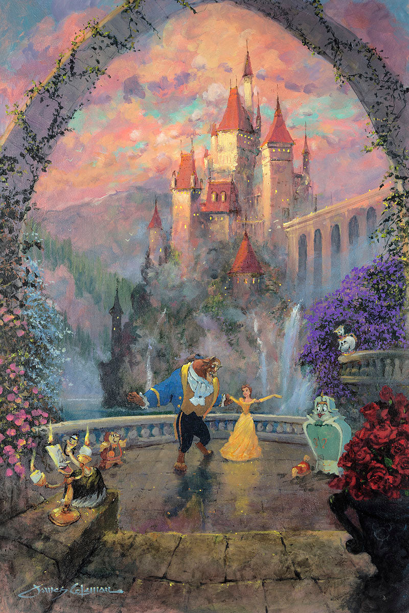 Beauty and the Beast Walt Disney Fine Art James Coleman Signed Limited Edition of 95 on Canvas "Beast and Belle Forever"