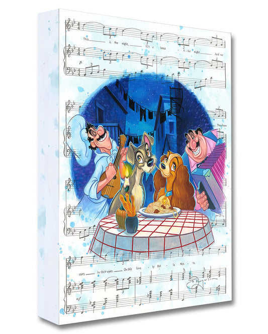 Lady and the Tramp Walt Disney Fine Art Tim Rogerson Limited Edition Treasures on Canvas Print TOC "Bella Notte"