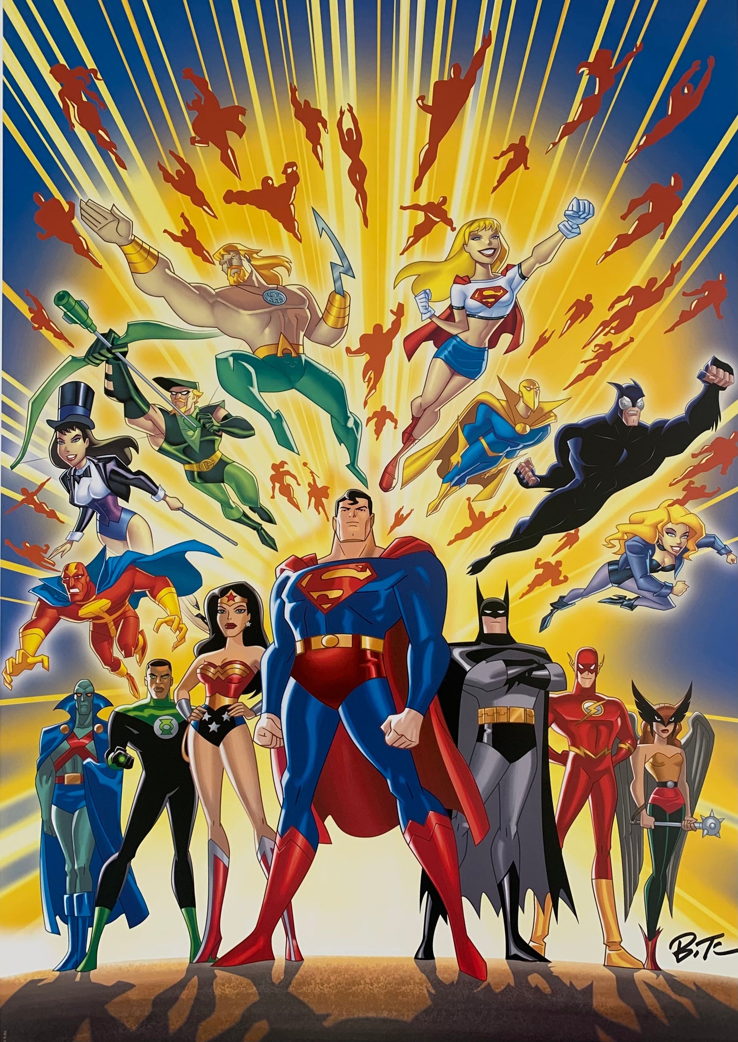 Bruce Timm SIGNED Guardians of Justice JLA Unlimited DC Giclee Limited Edition Lithograph on Fine Art Paper of 500