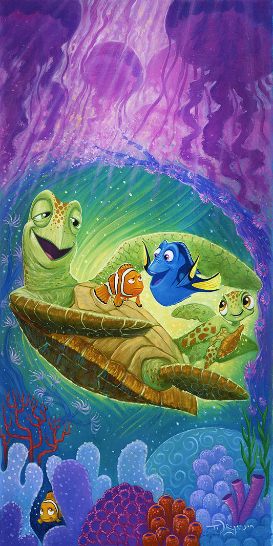 Finding Nemo Walt Disney Fine Art Tim Rogerson Signed Limited Edition of 195 on Canvas "Cheer Up, Dude"