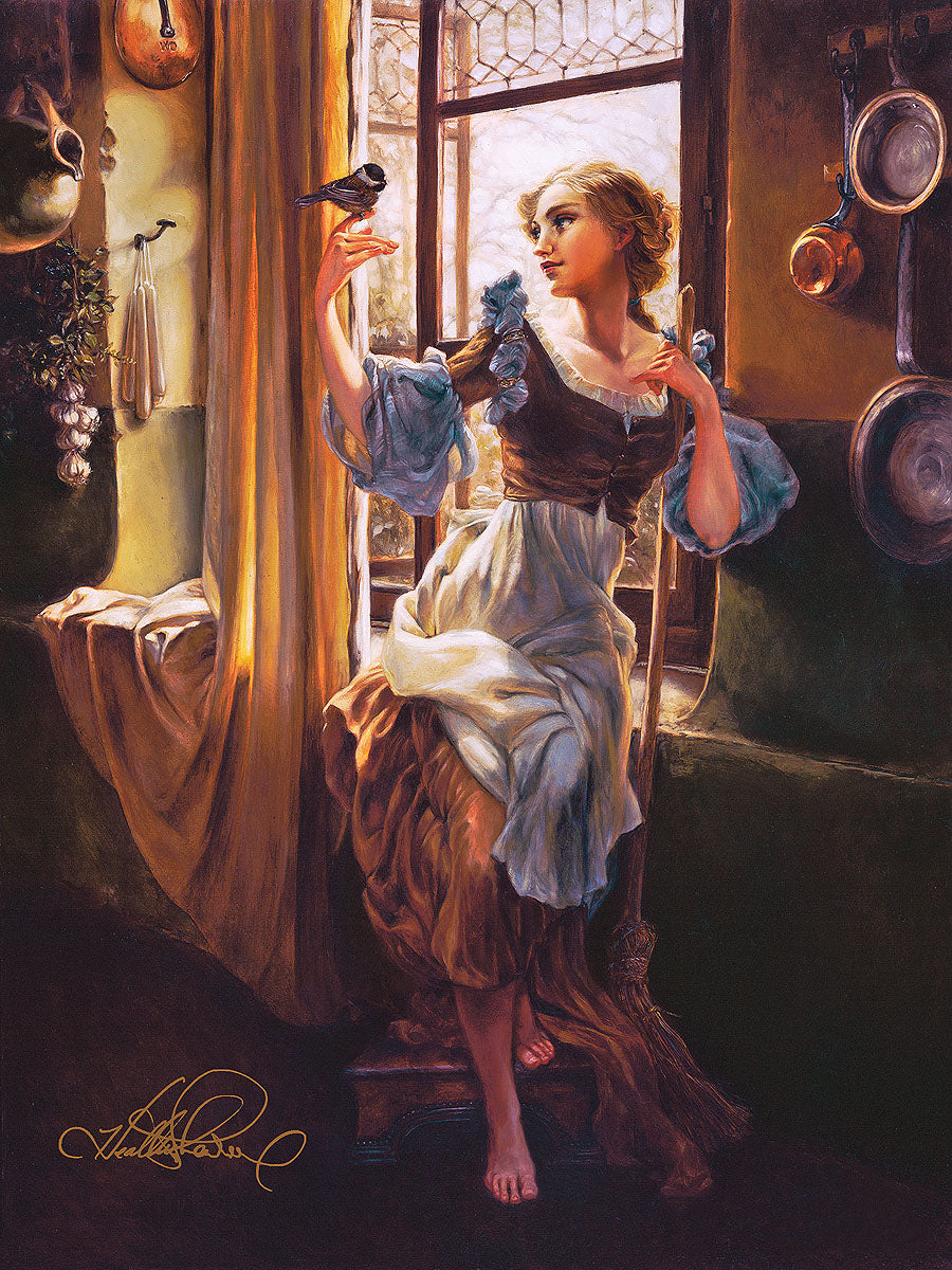 Cinderella Walt Disney Fine Art Heather Edwards Signed Limited Edition of 195 on Canvas "Cinderella's New Day"