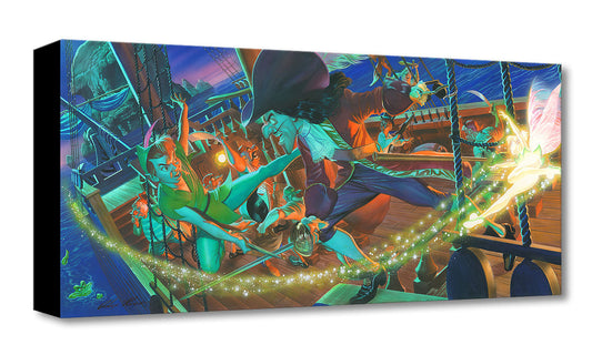 Peter Pan Captain Hook Walt Disney Fine Art Alex Ross Limited Edition of 1500 TOC Treasures on Canvas Print "Clash for Neverland"