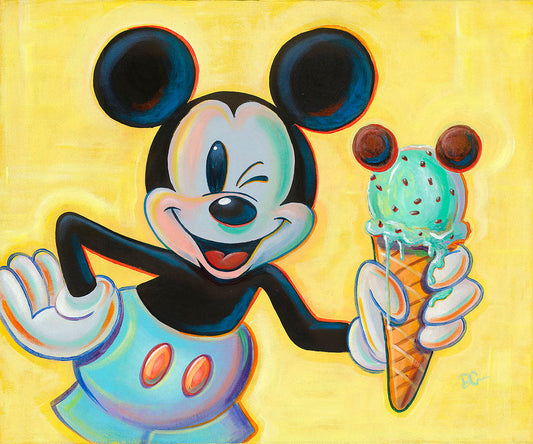 Mickey Mouse Ice Cream Walt Disney Fine Art Dom Corona Signed Limited Edition of 195 on Canvas "Minty Mouse"