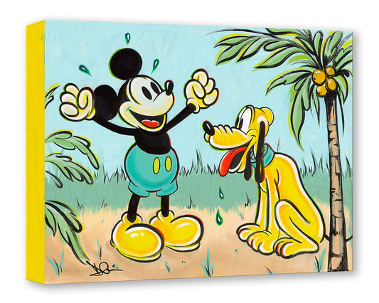 Mickey Mouse and Pluto Walt Disney Fine Art Dom Corona Limited Edition of 1500 Treasures on Canvas Print TOC "Pals in Paradise"