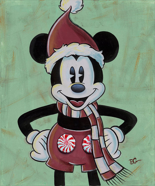 Mickey Mouse Christmas Walt Disney Fine Art Dom Corona Signed Limited Edition of 195 on Canvas "Peppermick"
