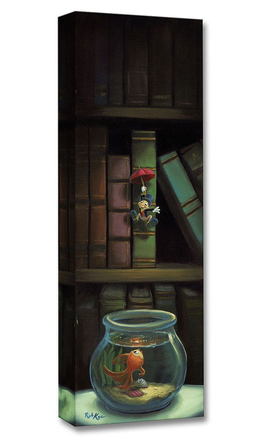 Pinocchio Jiminy Cricket Walt Disney Fine Art Rob Kaz Limited Edition of 1500 Treasures on Canvas Print TOC "Dropping in"