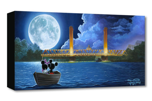 Mickey Mouse Walt Disney Fine Art Jared Franco Limited Edition of 1500 Treasures on Canvas Print TOC "Drifting in the Moonlight"