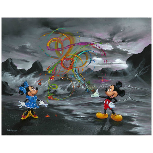 Mickey Mouse Walt Disney Fine Art Jim Warren Signed Limited Edition on Canvas of 95 "Colors of Love"