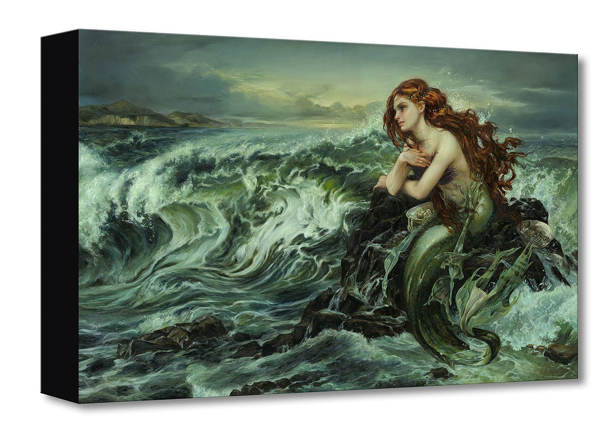 The Little Mermaid Walt Disney Fine Art Heather Edwards Limited Edition Treasures on Canvas TOC "Drawn to the Shore"