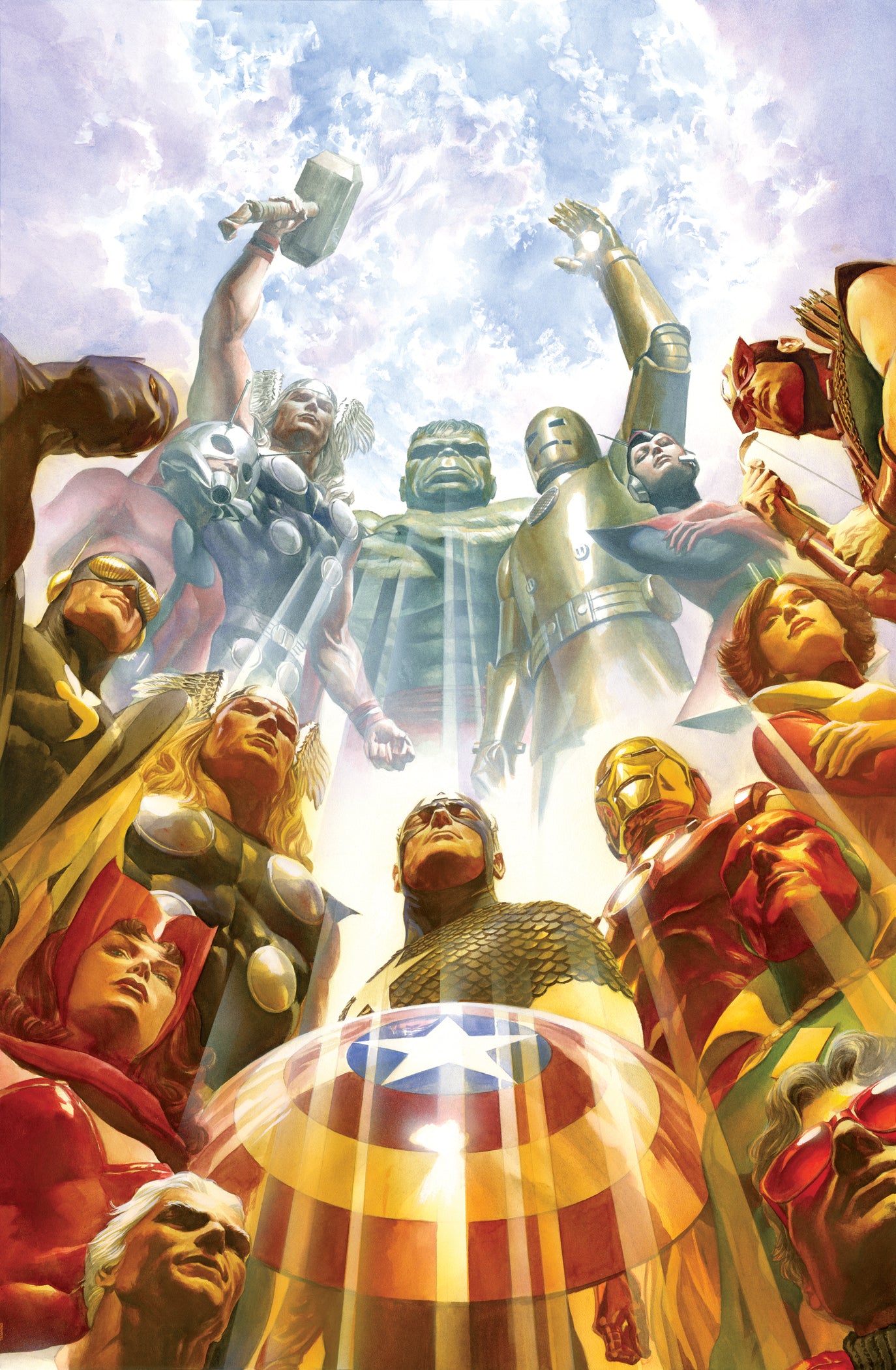 Alex Ross SIGNED Earths Mightiest Heroes Giclee Print on Canvas Limited Edition