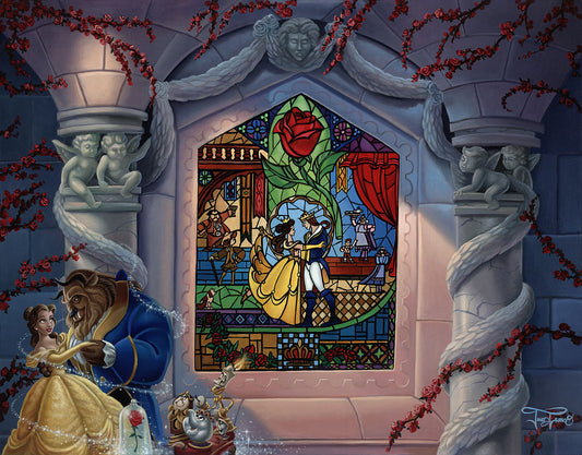 Beauty and the Beast Walt Disney Fine Art Jared Franco Signed Limited Edition of 195 on Canvas "Enchanted Love"