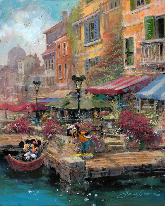 Mickey Mouse and Minnie Mouse Walt Disney Fine Art James Coleman Signed Limited Edition of 10 on Canvas "Excursions Ashore" PREMIERE EDITION