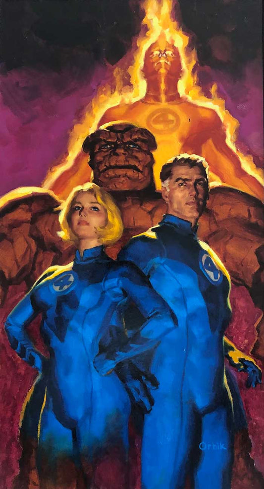 Glen Orbik Original Cover Art Painting for the Fantastic Four Warzone Marvel and Greg Cox 2005