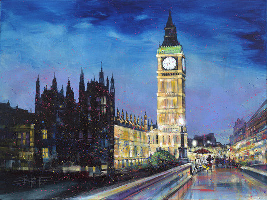 Mickey Mouse London Big Ben Walt Disney Fine Art Stephen Fishwick Signed Limited Ed Print of 195 on Canvas "Painting the Town"