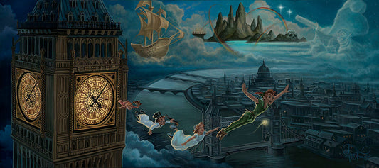 Peter Pan Walt Disney Fine Art Jared Franco Signed Limited Edition of 195 Print on Canvas "A Journey to Neverland"
