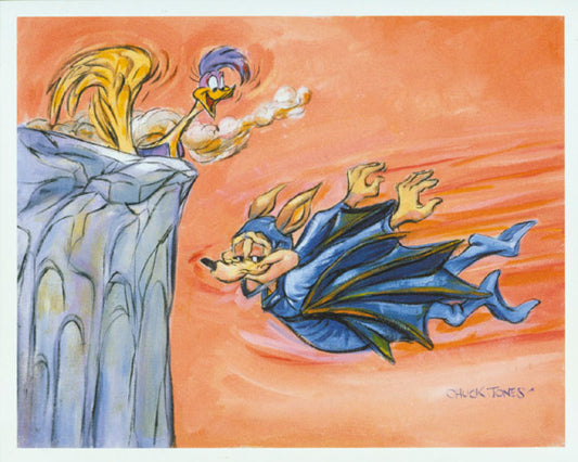 CHUCK JONES Near Miss Warner Brothers Giclee Canvas Print Limited Edition of 250 Wile E Coyote and the Roadrunner