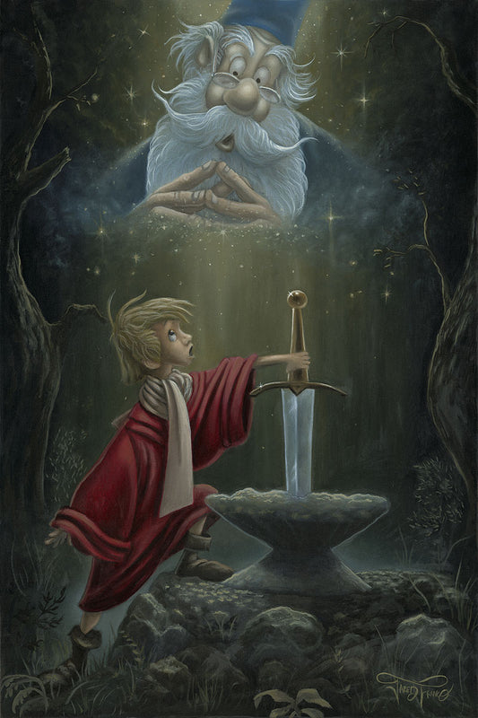 Sword and the Stone Walt Disney Fine Art Jared Franco Signed Limited Edition of 195 on Canvas "Hail King Arthur"