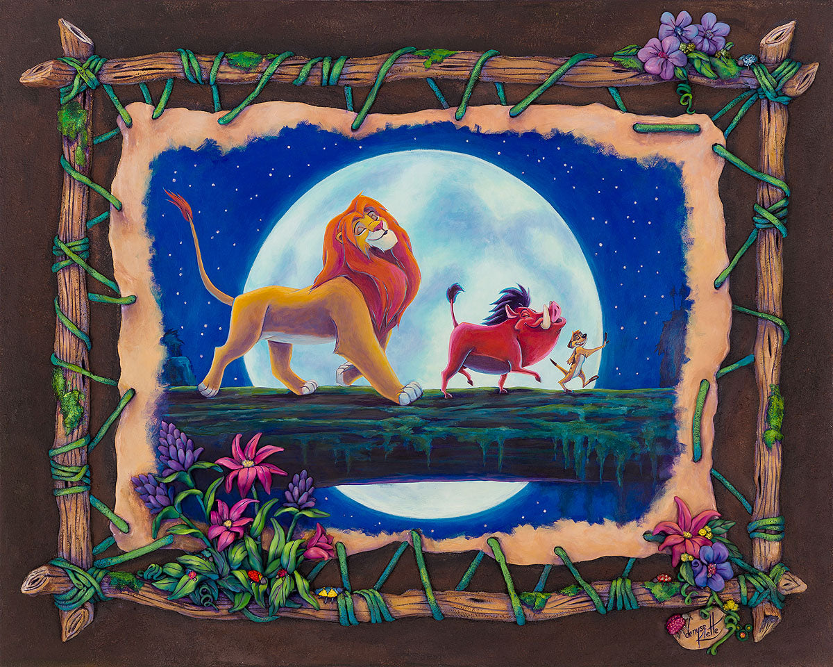 The Lion King Walt Disney Fine Art Denyse Klette Signed Limited Edition of 195 on Canvas "Hakuna Matata"
