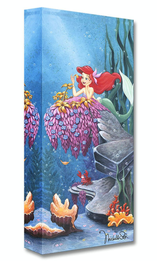 The Little Mermaid Ariel Walt Disney Fine Art Michelle St. Laurent Limited Edition of 1500 Treasures on Canvas Print TOC "He Loves Me"