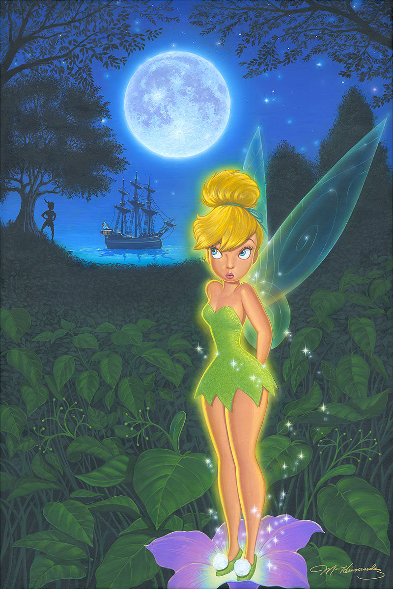 Peter Pan Tinkerbell Walt Disney Fine Art Manuel Hernandez Signed Limited Ed of 195 on Canvas "Pixie in Neverland"