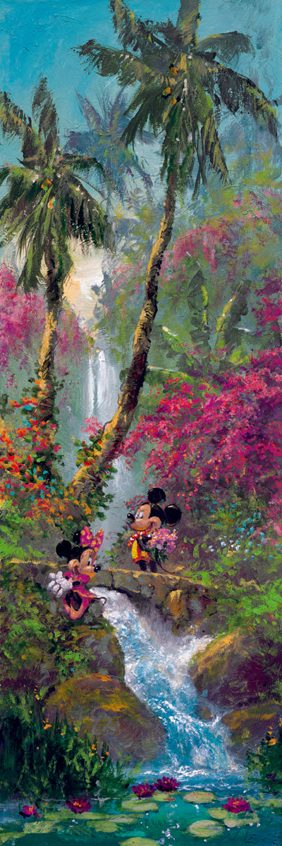 Mickey Mouse and Minnie Mouse Walt Disney Fine Art James Coleman Signed Limited Edition of 195 on Canvas "Island Afternoon"
